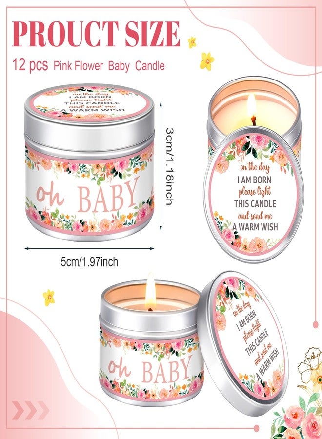 Funtery 12 Pcs Baby Shower Party Favors for Guests Baby Shower Candles Lavender Scented Candle Rustic Tealights Candles Gender Reveal Return Gifts(Floral) - Image 2